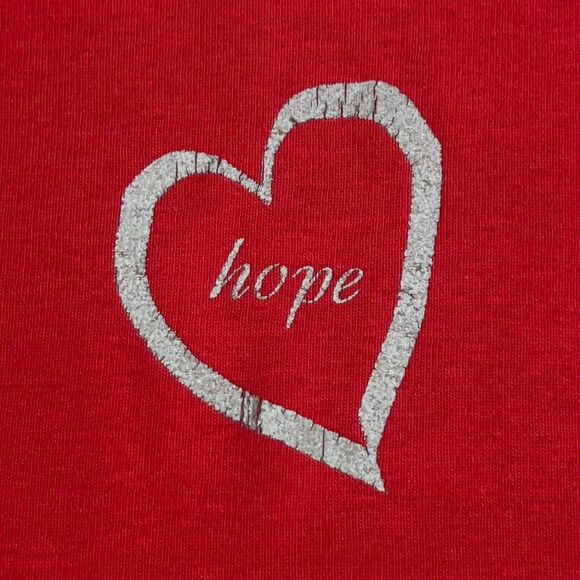 RARE! Vintage 1994 Old Navy Long Sleeve Heart Hope T-Shirt Made in USA Womens XL - Picture 2 of 6